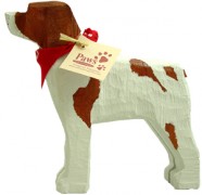 Carved Wood Brittany Spaniels