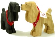 Carved Wood Cocker Spaniels