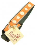 Daisies on Orange Hemp Dog Collars