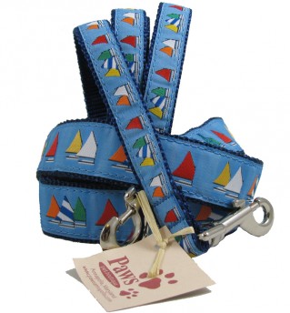 Light Blue Rainbow Fleet Sailing Dog Leashes.
