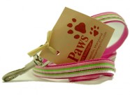 Pink Striped 1/2" width Toy Dog Leashes