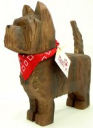 Carved Wood Cairn Terriers