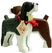 Carved Wood English Springer Spaniels