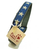 Star on Blue Hemp Dog Collars