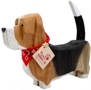 Carved Wood Basset Hounds