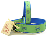 Blue Crab Dog Collars on Green at PawsPetBoutique.com