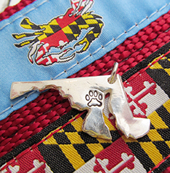 Maryland Paws Print Silver Charms