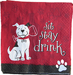 Dogs and Wine Cocktail Napkins 