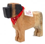 Carved Wood Mastiffs