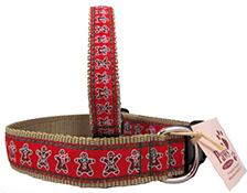 Gingerbread Dog Collars Made in USA | Big Dog Christmas Collars