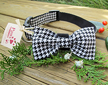 Houndstooth Dapper Dog Bow-tie Collars