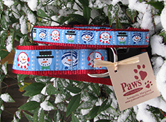 Winter Snowmen Dog Collars Made in USA