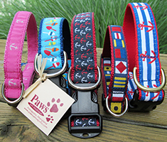 Nautical Dog Collars at Paws pet boutique