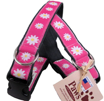 Soft Hemp Pink Daisy Dog Collars at PawsPetBoutique.com