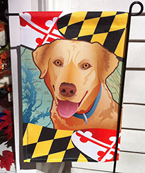 Maryland Dog Flag with Yellow Lab